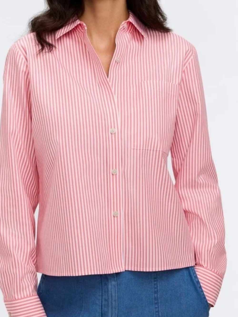 Foxcroft Jodie No-IronClassic coral Stripe Button-Down Shirt XL